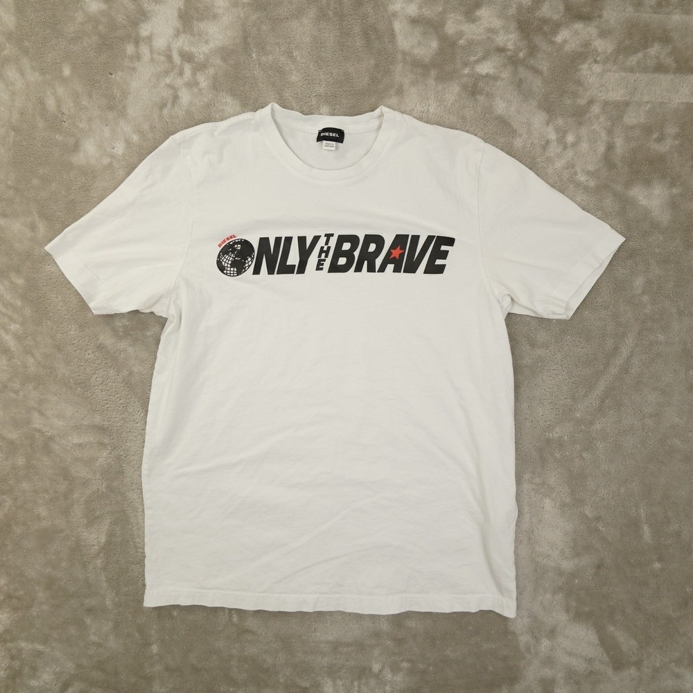 Diesel‎ Only the Brave T Shirt Men's Large White Short Sleeve Streetwear City